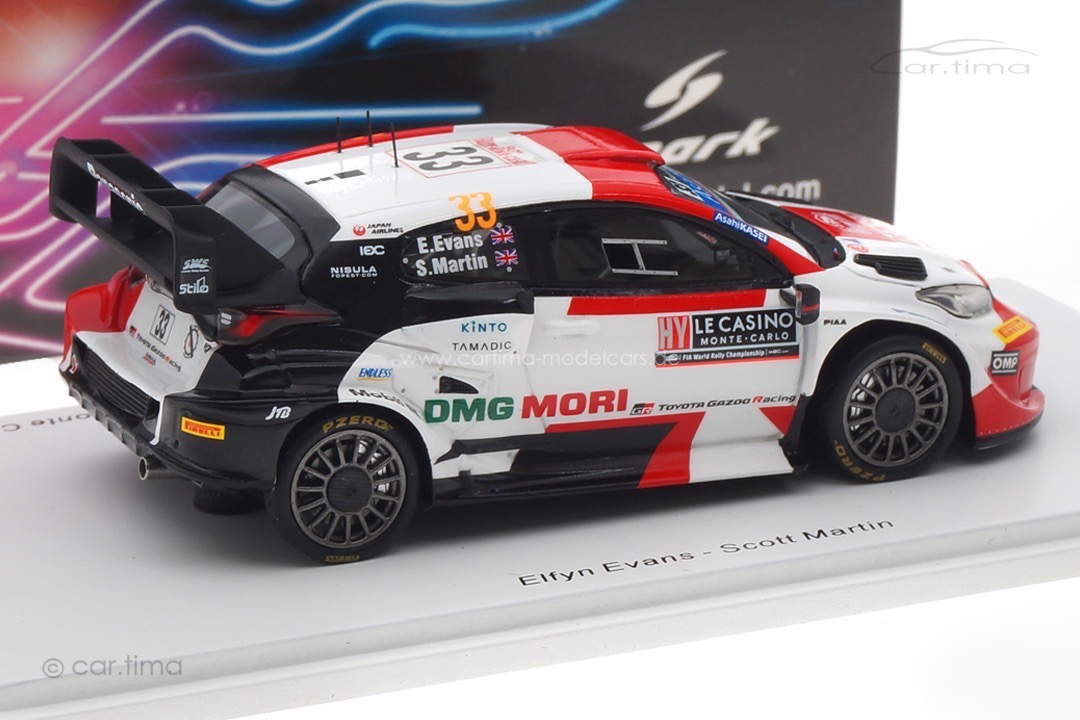 Toyota GR Yaris Rally1 Rallye Monte Carlo 2022 Evans/Martin Spark 1:43 S6691 Toyota GR Yaris Rally1 Rallye Monte Carlo 2022 Evans/Martin Spark 1:43 S6691