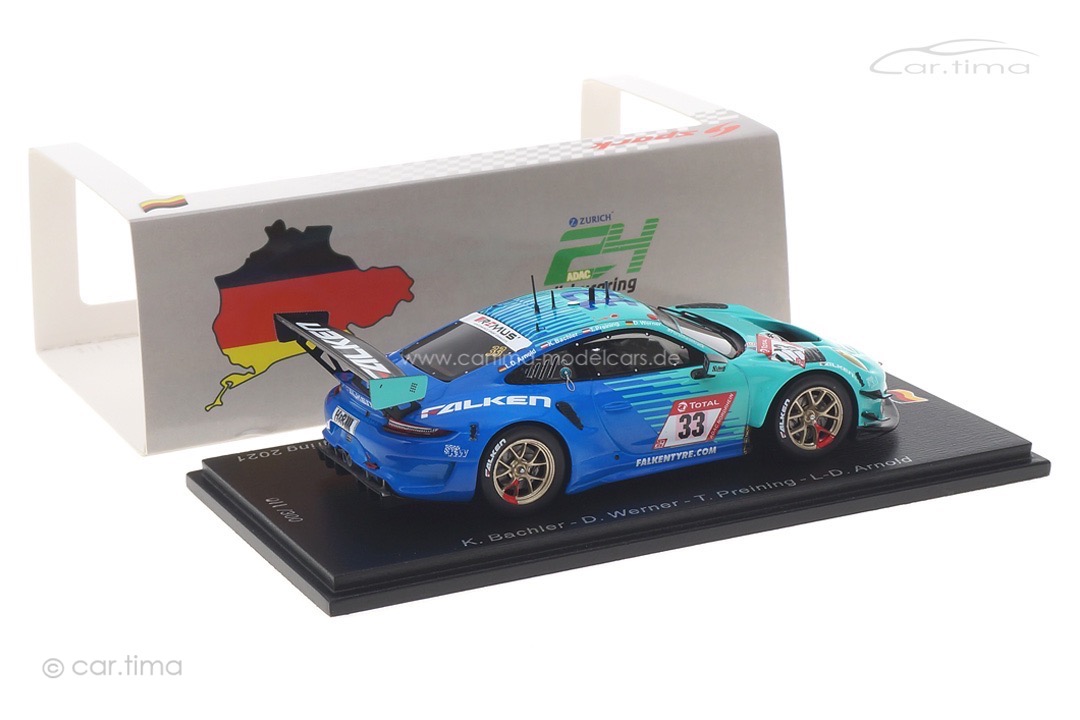 Porsche 911 GT3 R 24h Nürburgring 2021 Arnold/Bachler/Preining/Werner Spark 1:43 SG758