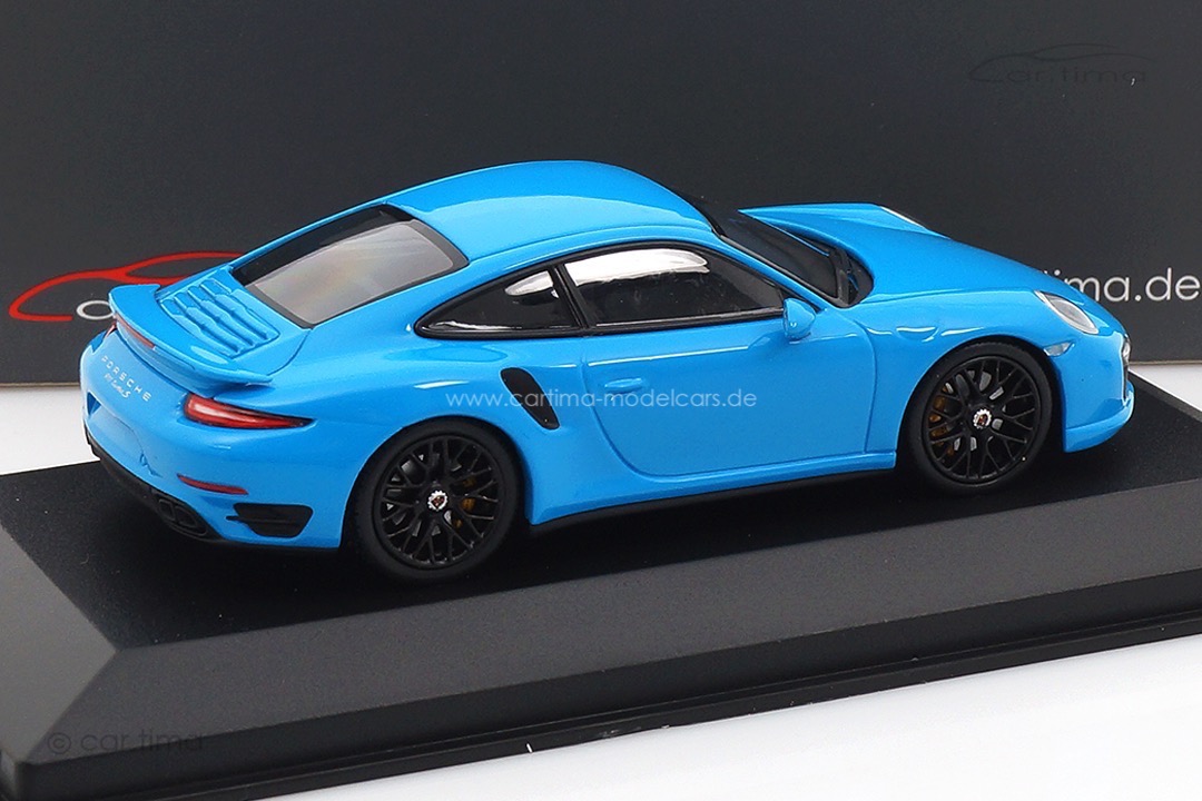 Porsche 911 (991) Turbo S Rivierablau/Rad schwarz Minichamps car.tima CUSTOMIZED 1:43