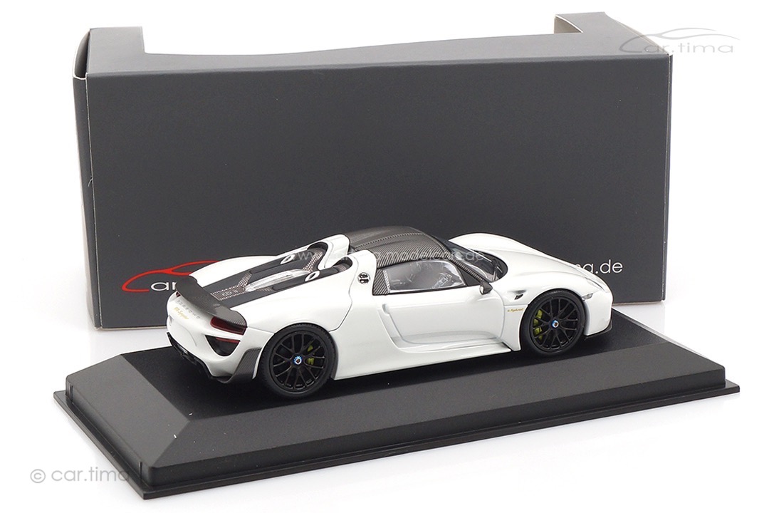 Porsche 918 Spyder Weissach Paket Weiß/Rad schwarz Minichamps car.tima CUSTOMIZED 1:43
