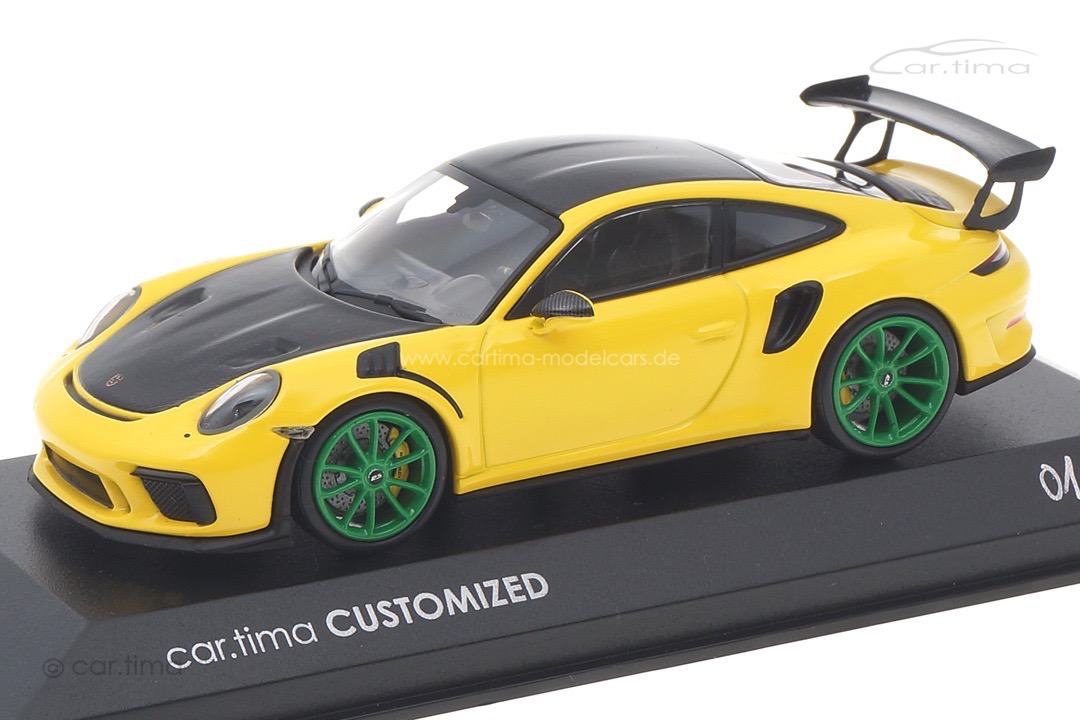 Porsche 911 (991 II) GT3 RS Racinggelb/Rad vipergrün Minichamps car.tima CUSTOMIZED 1:43 Porsche 911 (991 II) GT3 RS Racinggelb/Rad vipergrün Minichamps car.tima CUSTOMIZED 1:43