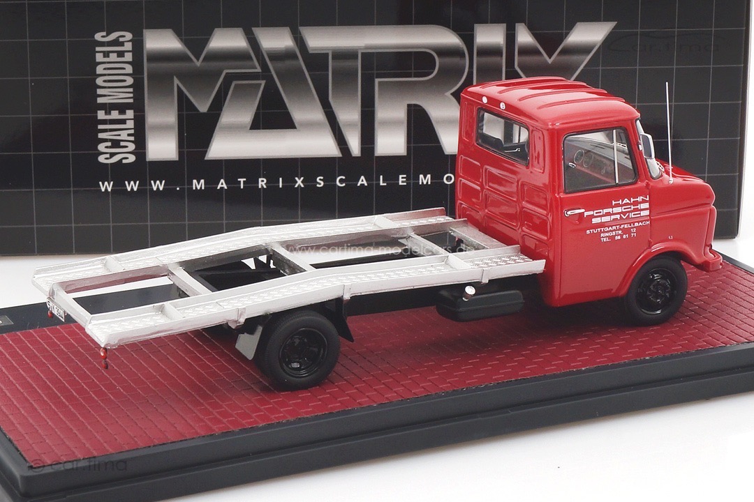 Opel Blitz Hahn Porsche Service Renntransporter rot Matrix 1:43 MX51502-021