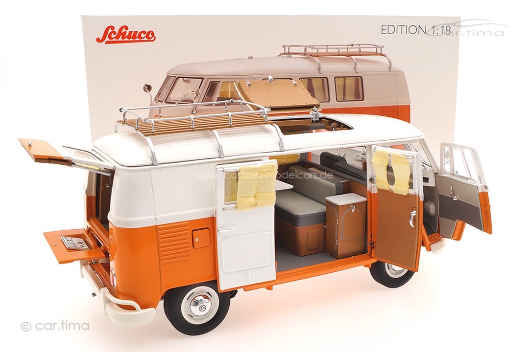 Volkswagen T1 Campingbus weiß/orange Schuco 1:18 450060600