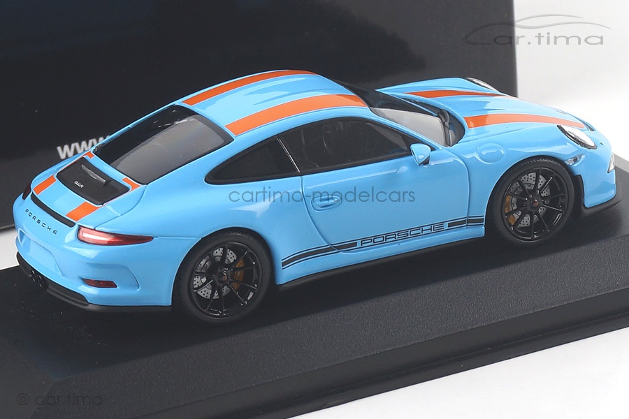 Porsche 911 (991) R Gulfblau/Dekorstreifen orange Minichamps 1:43 413066227