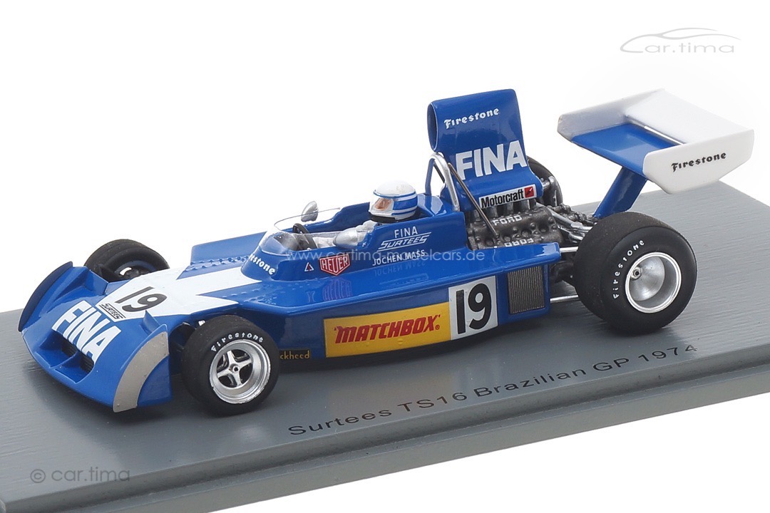 Surtees TS16 GP Brasilien 1974 Jochen Mass Spark 1:43 S9651 Surtees TS16 GP Brasilien 1974 Jochen Mass Spark 1:43 S9651