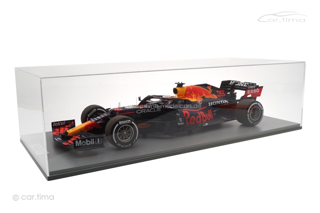 Red Bull Racing RB16B Winner GP Monaco 2021 Max Verstappen inkl. Vitrine Spark 1:12 12S030