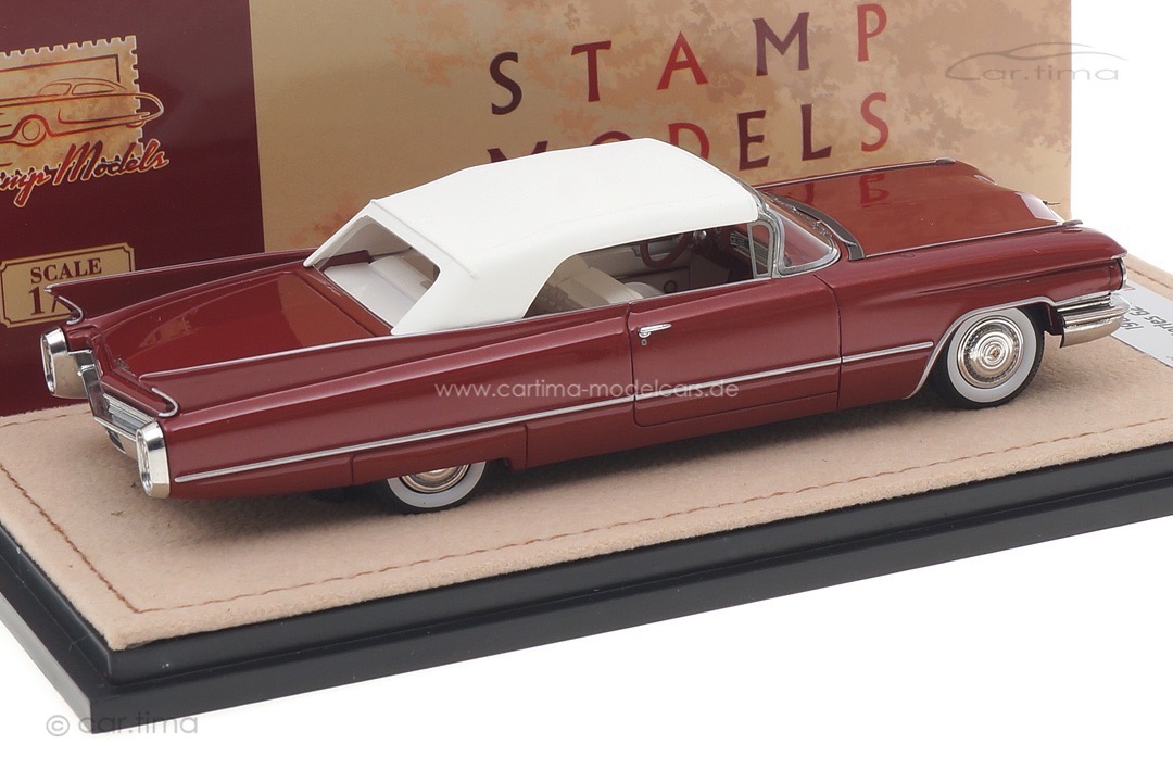 Cadillac Series 62 Convertible Pompeian red met. closed Stamp Models 1:43 STM60302