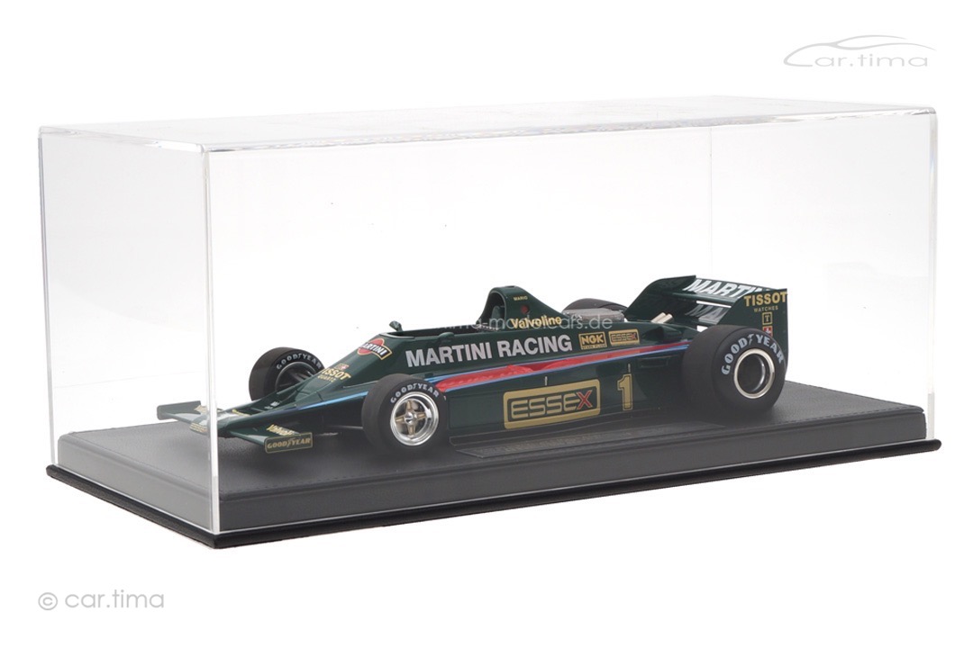 Lotus 80 Cosworth V8 F1 GP Spanien 1979 Mario Andretti inkl. Vitrine GP Replicas 1:18 GP065A