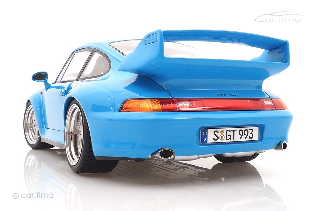 Porsche 911 (993) GT2 Rivierablau inkl. Vitrine KK Scale 1:12 KKDC120283S-VIT
