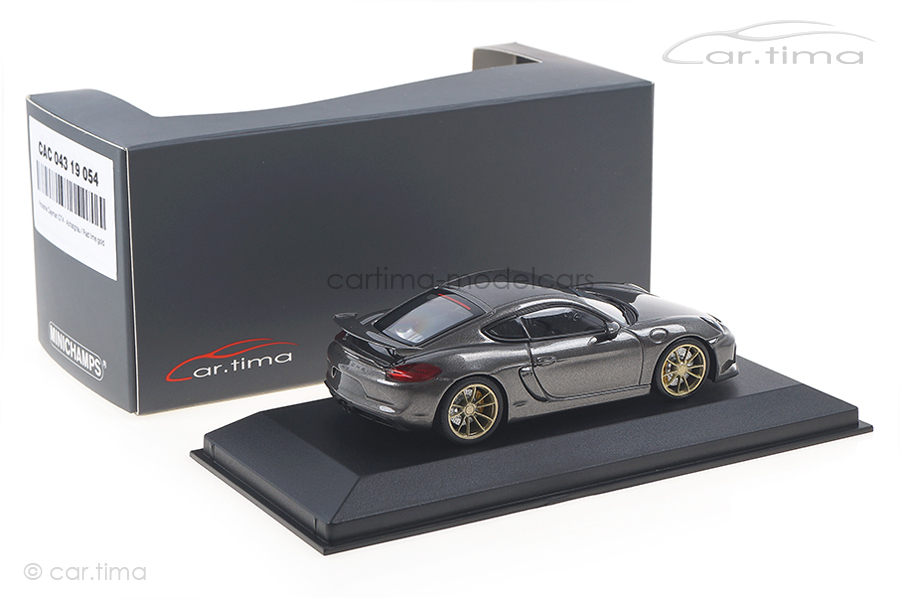 Porsche Cayman GT4 - Achatgrau / Rad lime gold - Minichamps - car.tima CUSTOMIZED