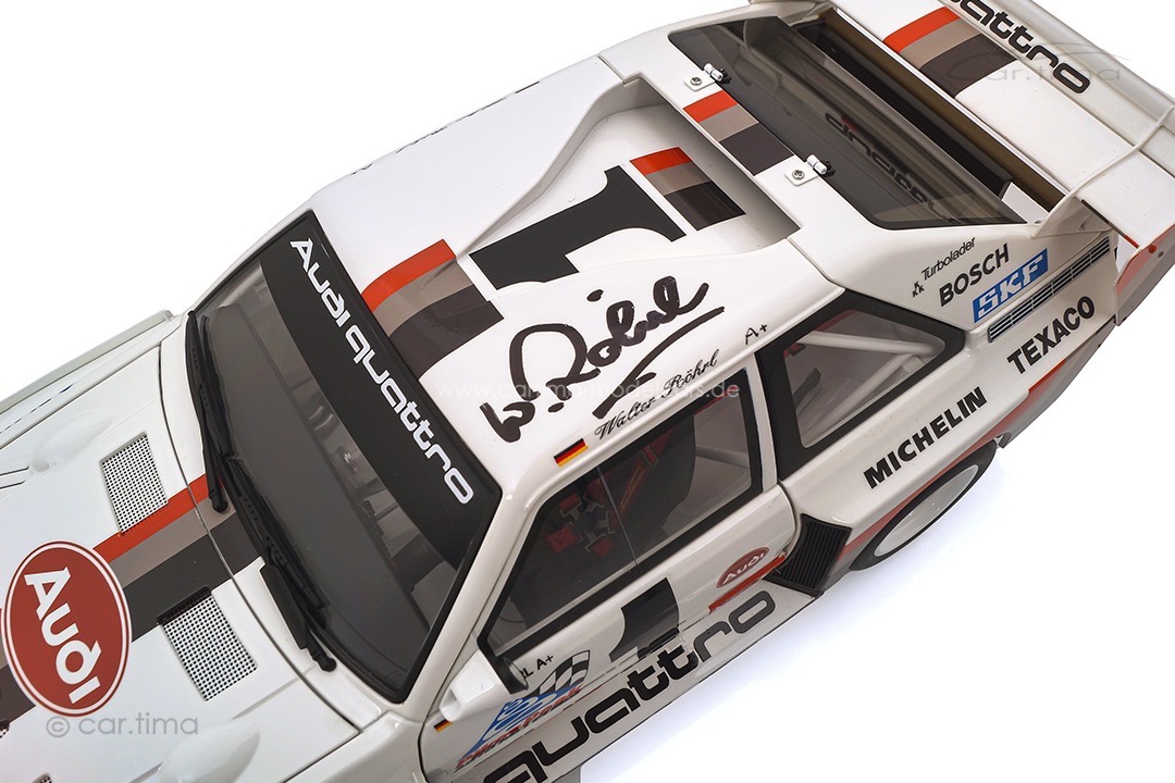 Audi Sport quattro S1 Winner Pikes Peak 1987 Original signature Walter Röhrl AUTOart 1:18 88700-SIG