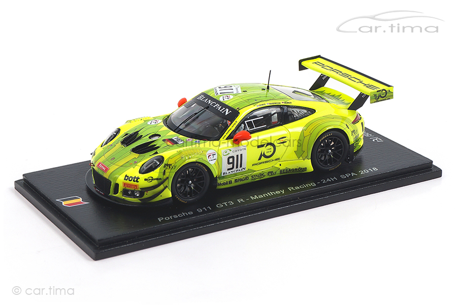 Porsche 911 GT3 R 24h Spa 2018 Makowiecki/Dumas/Werner Spark 1:43 SB215