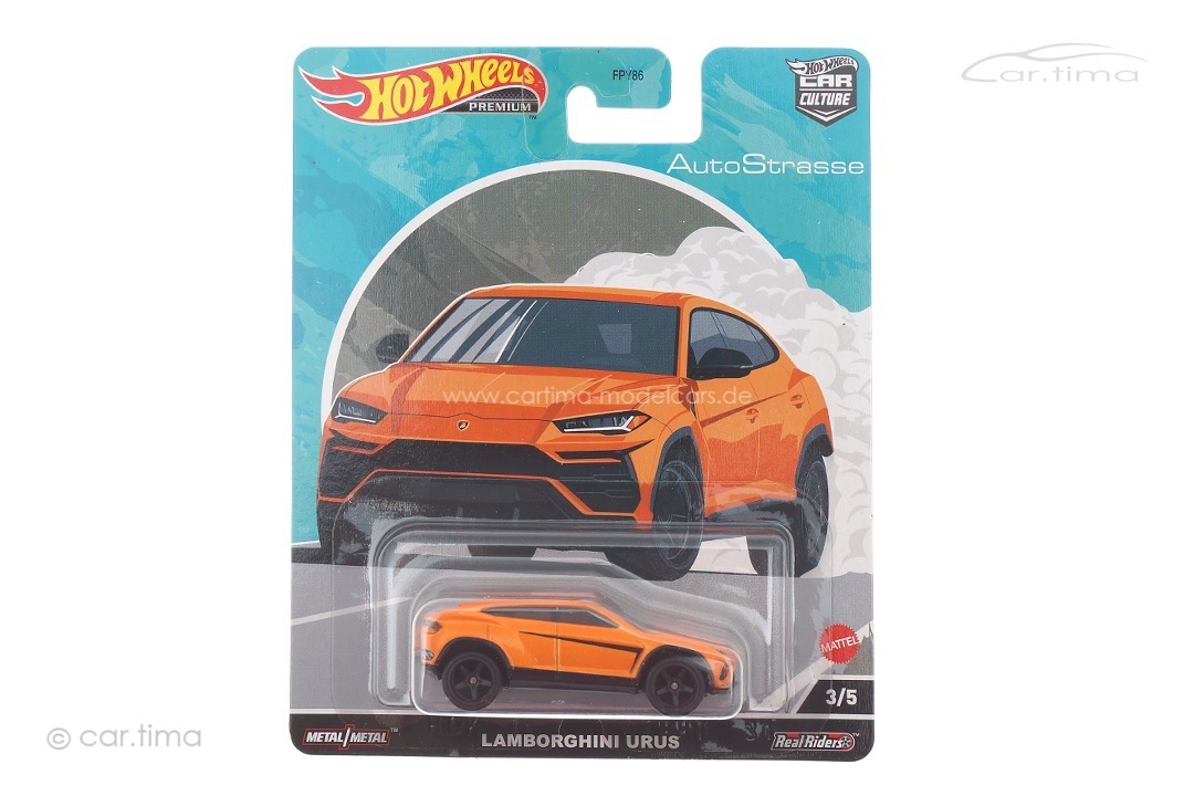 Lamborghini Urus orange AutoStrasse 3/5 Real Riders Hot Wheels 1:64 FPY86-HCK16