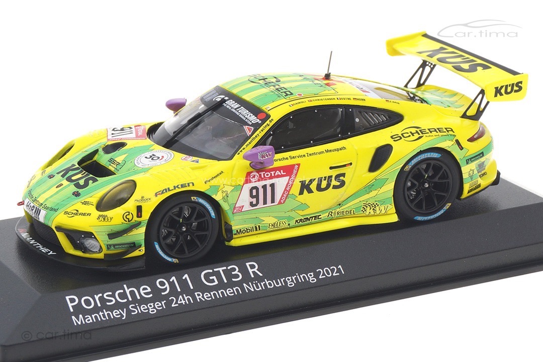 Porsche 911 (991 II) GT3 R Winner 24h Nürburgring 2021 Manthey Grello 1:43 Minichamps Porsche 911 (991 II) GT3 R Winner 24h Nürburgring 2021 Manthey Grello 1:43 Minichamps