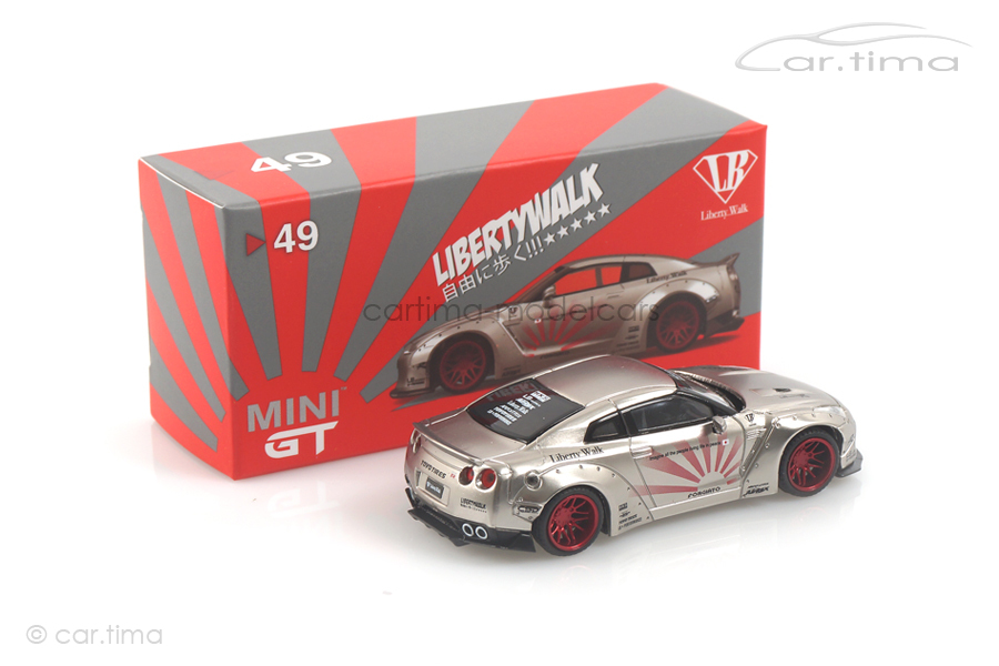 Liberty Walk Nissan GT-R R35 (RHD) Satin Silver MINI GT 1:64 MGT00049-R Liberty Walk Nissan GT-R R35 (RHD) Satin Silver MINI GT 1:64 MGT00049-R