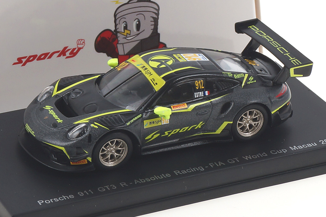Porsche 911 GT3 R Macau 2019 Kevin Estre Spark 1:64 Y171