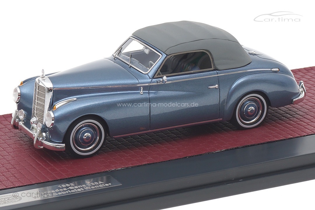 Mercedes-Benz 220A W187 Cabriolet Wendler 1952  blau met. geschlossen Matrix 1:43 MX41302-222