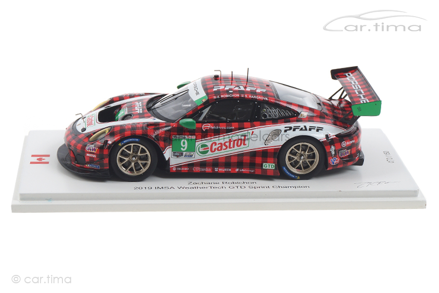 Porsche 911 GT3 R IMSA GTD Sprint Champion 2019 Pfaff Motorsports Spark 1:43 FF002 Porsche 911 GT3 R IMSA GTD Sprint Champion 2019 Pfaff Motorsports Spark 1:43 FF002