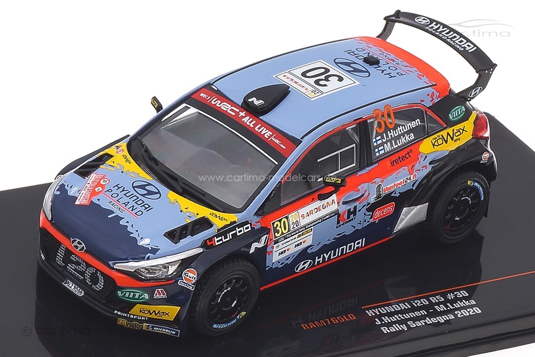 Hyundai i20 R5 Rallye Sardinien 2020 Huttunen/Lukka IXO 1:43 RAM765LQ Hyundai i20 R5 Rallye Sardinien 2020 Huttunen/Lukka IXO 1:43 RAM765LQ