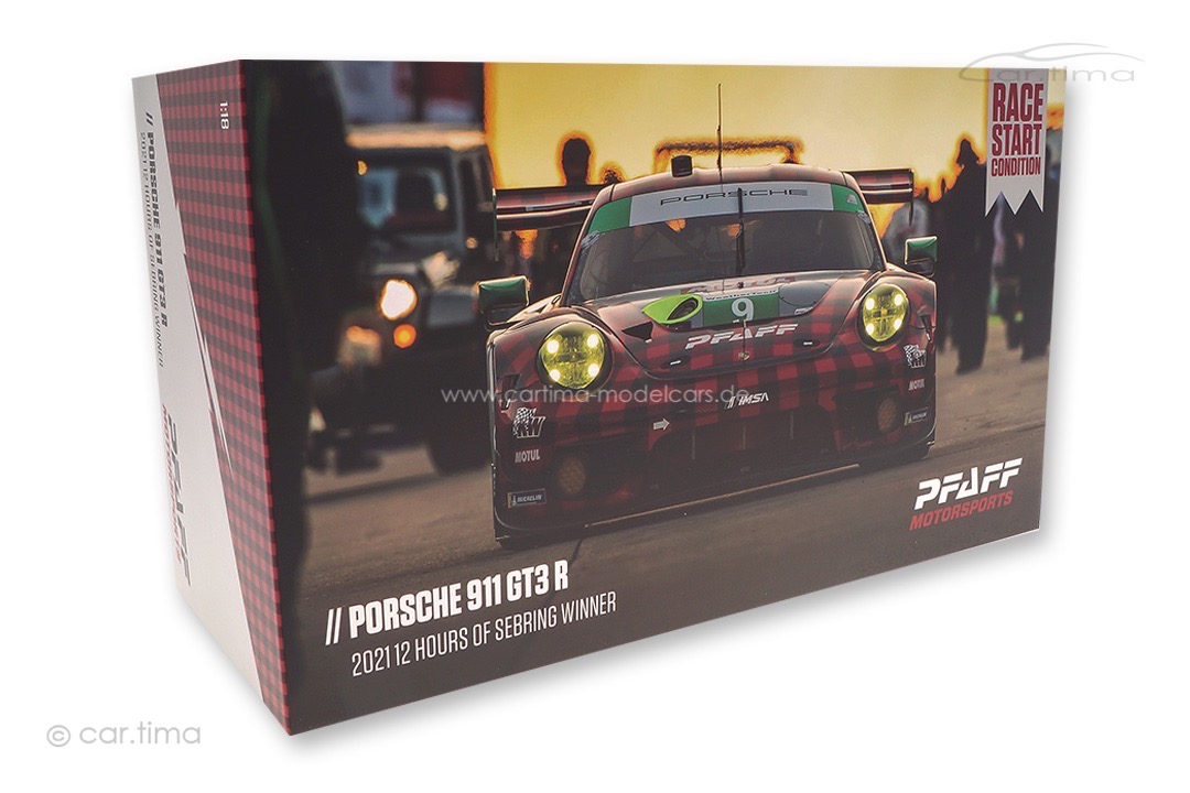 Porsche 911 GT3 R Winner GTD 12h Sebring 2021 Kern/Robichon/Vanthoor Spark 1:18 MAP02186221 Porsche 911 GT3 R Winner GTD 12h Sebring 2021 Kern/Robichon/Vanthoor Spark 1:18 MAP02186221