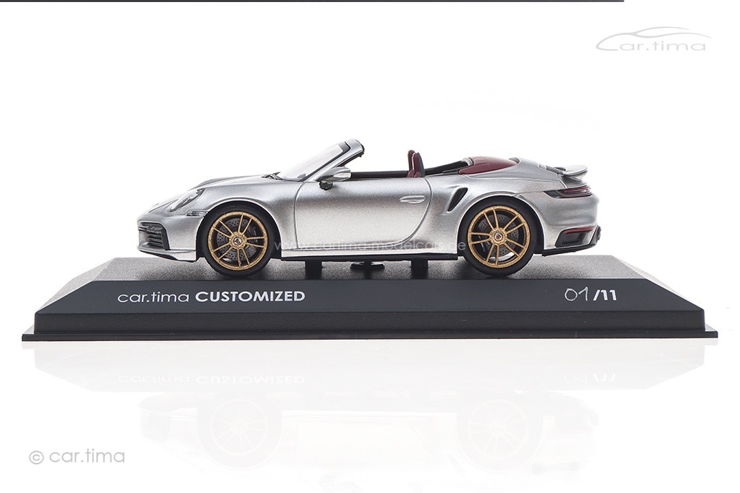 Porsche 911 (992) Turbo S Cabrio GT-silber/Rad aurum Minichamps car.tima CUSTOMIZED 1:43 Porsche 911 (992) Turbo S Cabrio GT-silber/Rad aurum Minichamps car.tima CUSTOMIZED 1:43