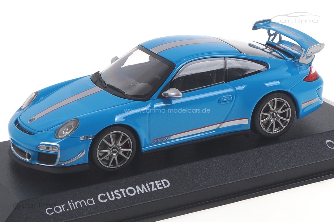 Porsche 911 (997 II) GT3 RS 4.0 Rivierablau/Rad silber Minichamps car.tima CUSTOMIZED 1:43 Porsche 911 (997 II) GT3 RS 4.0 Rivierablau/Rad silber Minichamps car.tima CUSTOMIZED 1:43
