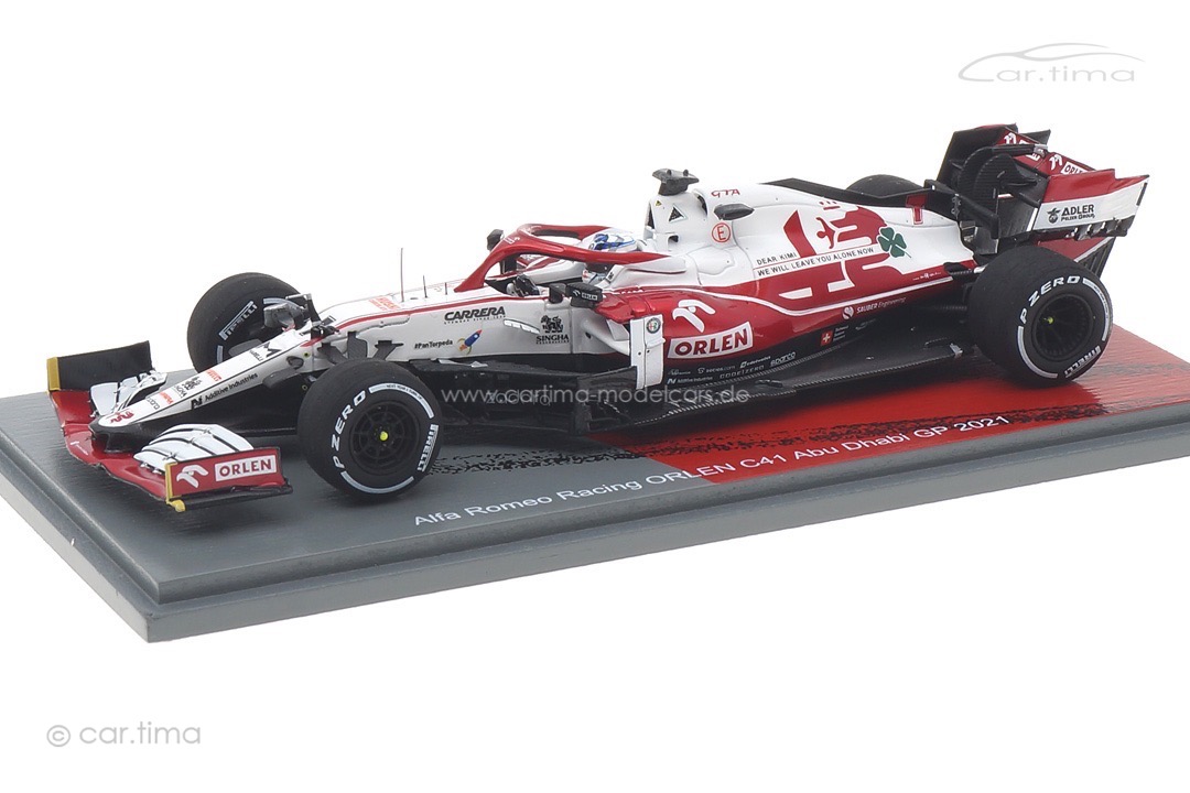Alfa Romeo Racing ORLEN C41 GP Abu Dhabi 2021 Kimi Räikkönen Spark 1:43 S7856