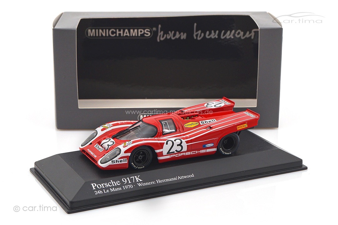 Porsche 917K Winner 24h Le Mans 1970 Originalsignatur Hans Herrmann Minichamps 1:43