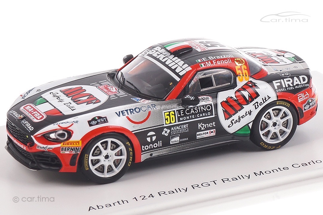 Abarth 124 Rally RGT Rallye Monte Carlo 2019 Brazzoli/Fenoli Spark 1:43 S5988 Abarth 124 Rally RGT Rallye Monte Carlo 2019 Brazzoli/Fenoli Spark 1:43 S5988