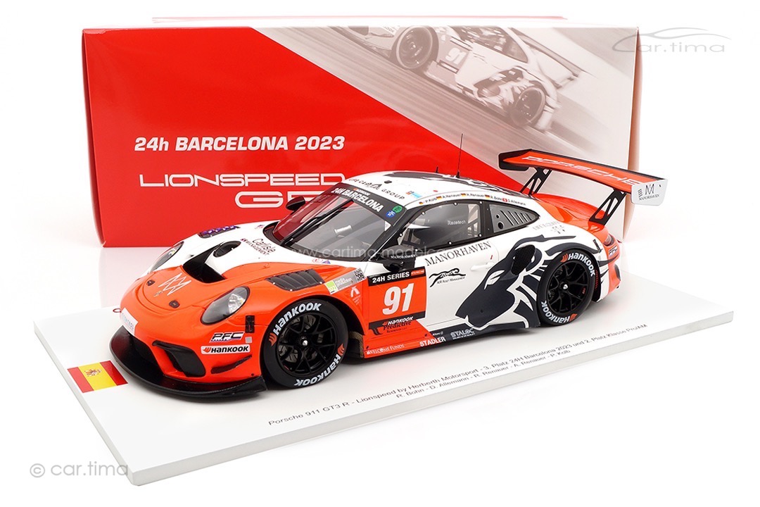 Porsche 911 GT3 R 24h Barcelona 2023 Lionspeed by Herberth Motorsport Spark 1:18 FF028