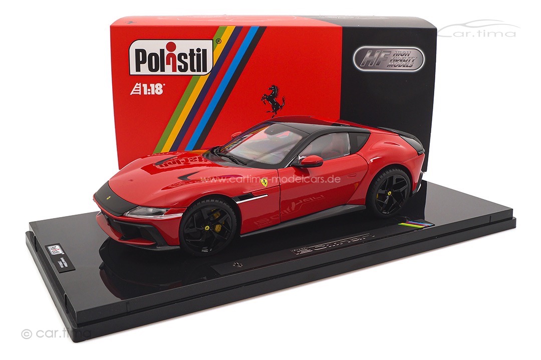 Ferrari 12Cilindri Rosso Corsa inkl. Vitrine Polistil 1:18 18FE02010-HC