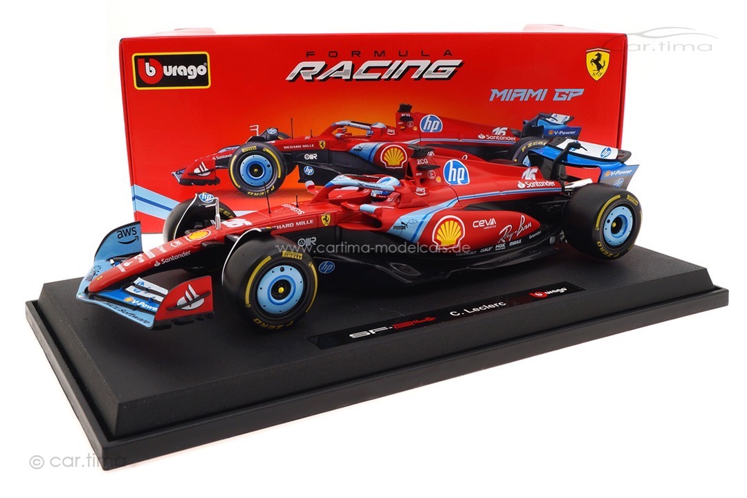 Ferrari F1 SF-24 GP USA Miami 2024 Charles Leclerc Bburago 1:18 18-16815-L-Miami