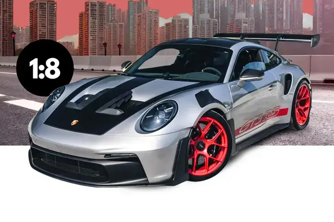 Porsche 911 (992) GT3 RS GT-silber/Pyrorot GT Spirit 1:8 GTS802001