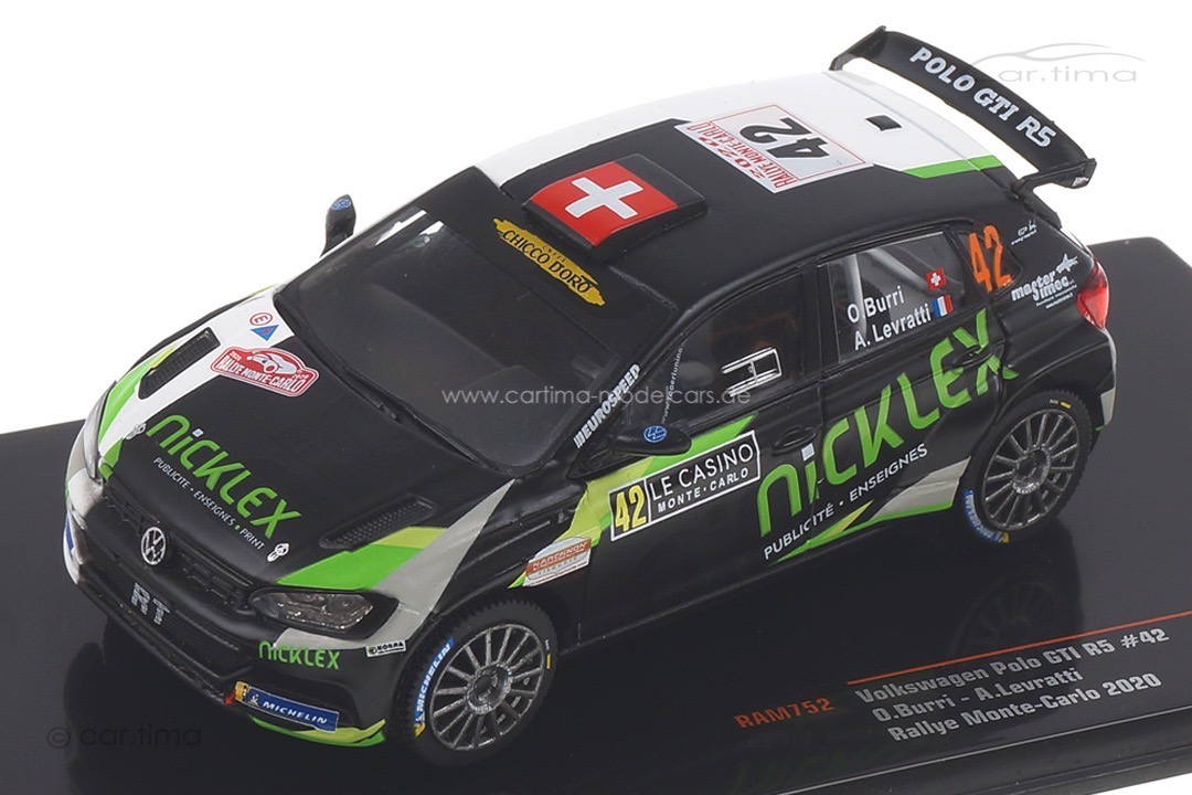 VW Polo GTI R5 Rallye Monte Carlo 2020 Burri/Levratti IXO 1:43 RAM752 VW Polo GTI R5 Rallye Monte Carlo 2020 Burri/Levratti IXO 1:43 RAM752