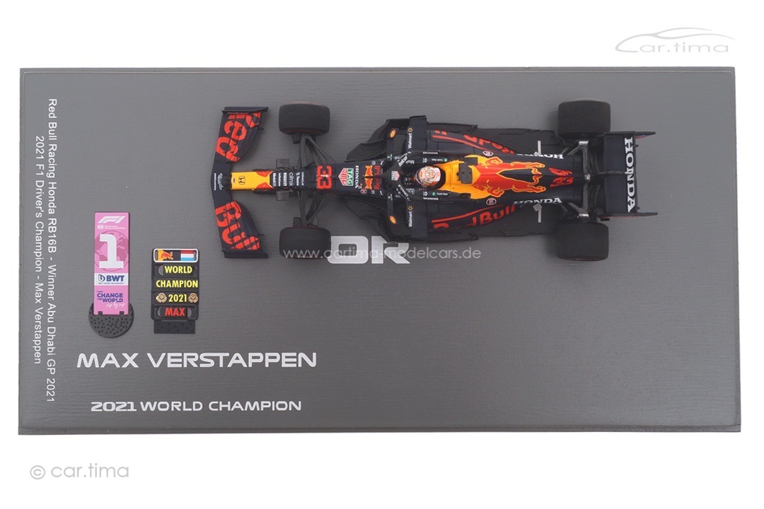 Red Bull Racing RB16B Winner GP Abu Dhabi 2021 Max Verstappen/pit board/No.1 board Spark 1:43 S7861 Red Bull Racing RB16B Winner GP Abu Dhabi 2021 Max Verstappen/pit board/No.1 board Spark 1:43 S7861