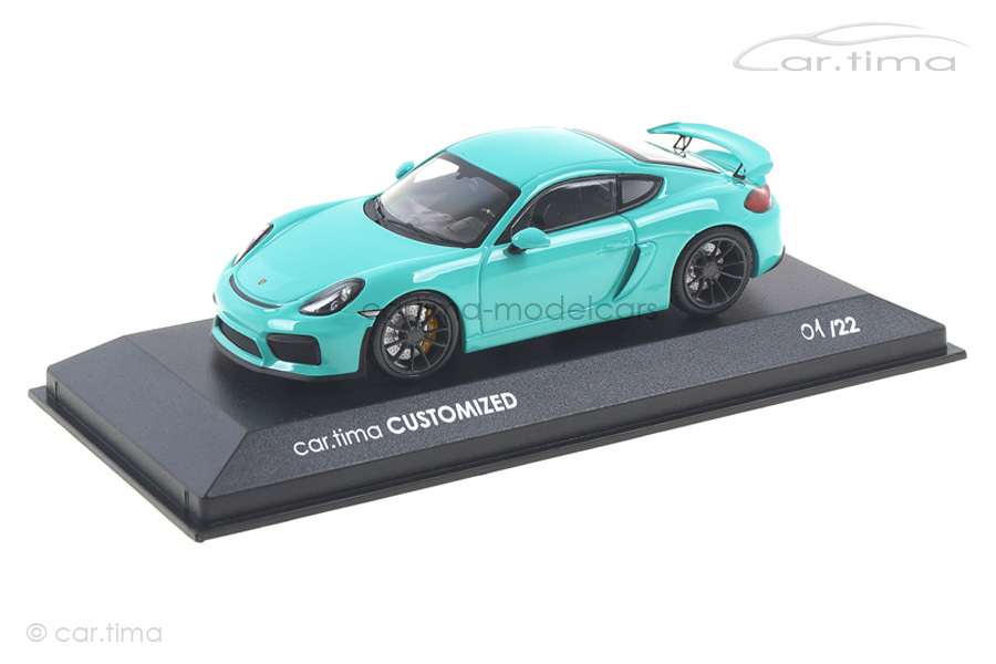 Porsche Cayman GT4 - Mintgrün / Rad schiefergrau - Minichamps - car.tima CUSTOMIZED