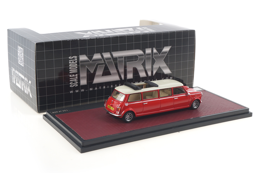 Mini Cooper Limousine weiß/rot Matrix 1:43 MX30110-031 Mini Cooper Limousine weiß/rot Matrix 1:43 MX30110-031