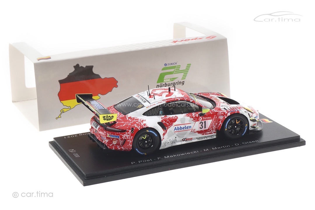 Porsche 911 GT3 R 24h Nürburgring 2021 Makowiecki/Martin/Pilet/Olsen Spark 1:43 SG782 Porsche 911 GT3 R 24h Nürburgring 2021 Makowiecki/Martin/Pilet/Olsen Spark 1:43 SG782