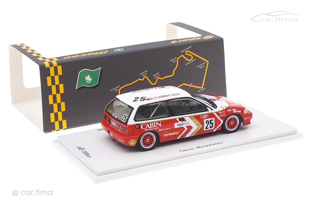 Honda Civic EF3 Macau 1989 Yasuo Muramatsu Spark 1:43 SA127 Honda Civic EF3 Macau 1989 Yasuo Muramatsu Spark 1:43 SA127