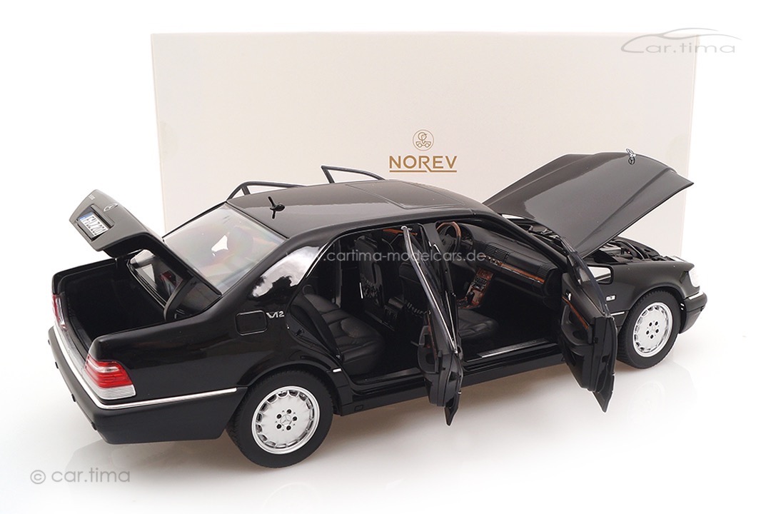 Mercedes-Benz S-Klasse S600 W140 Limousine Obsidian black met. Norev 1:18 183045