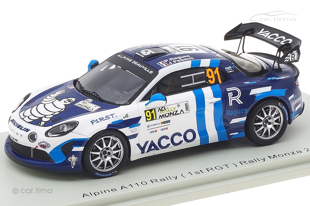 Alpine A110 Rally RGT Winner RGT Rally Monza 2020 Ragues/Pesenti Spark 1:43 S6573 Alpine A110 Rally RGT Winner RGT Rally Monza 2020 Ragues/Pesenti Spark 1:43 S6573