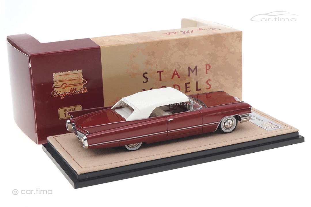 Cadillac Series 62 Convertible Pompeian red met. closed Stamp Models 1:43 STM60302