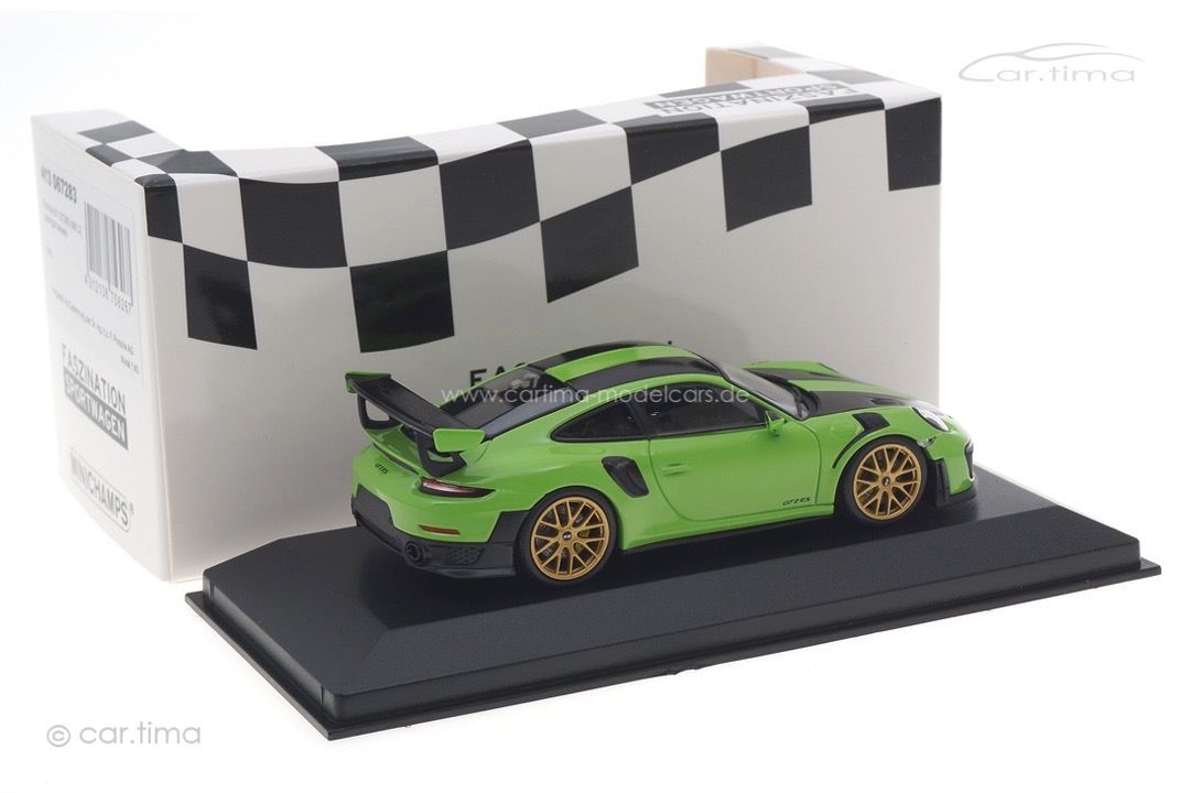 Porsche 911 (991) GT2 RS Weissach Package Signalgrün/Rad Aurum Minichamps 1:43 413067283