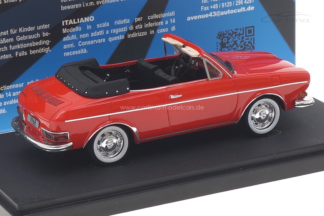VW 411 L Karmann Cabrio Prototyp 1968 rot Avenue43 1:43 60073 VW 411 L Karmann Cabrio Prototyp 1968 rot Avenue43 1:43 60073