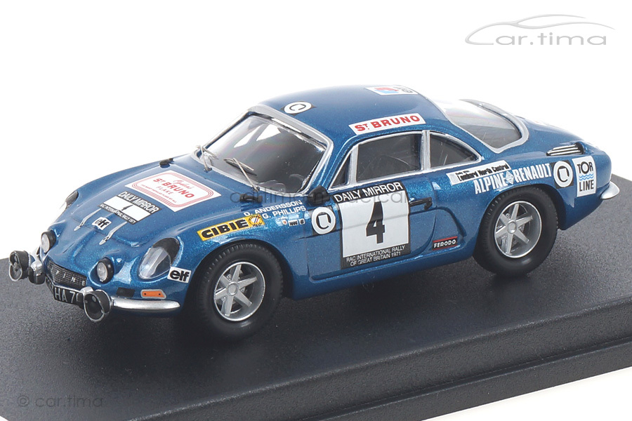 Alpine Renault A110 RAC Rallye 1971 Andersson / Phillips - Trofeu 1:43 RRUK23 Alpine Renault A110 RAC Rallye 1971 Andersson / Phillips - Trofeu 1:43 RRUK23