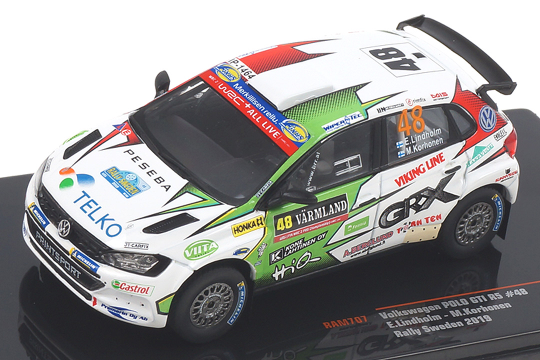 VW Polo GTI R5 Rallye Sweden 2019 Lindholm/Korhonen IXO 1:43 RAM707 VW Polo GTI R5 Rallye Sweden 2019 Lindholm/Korhonen IXO 1:43 RAM707