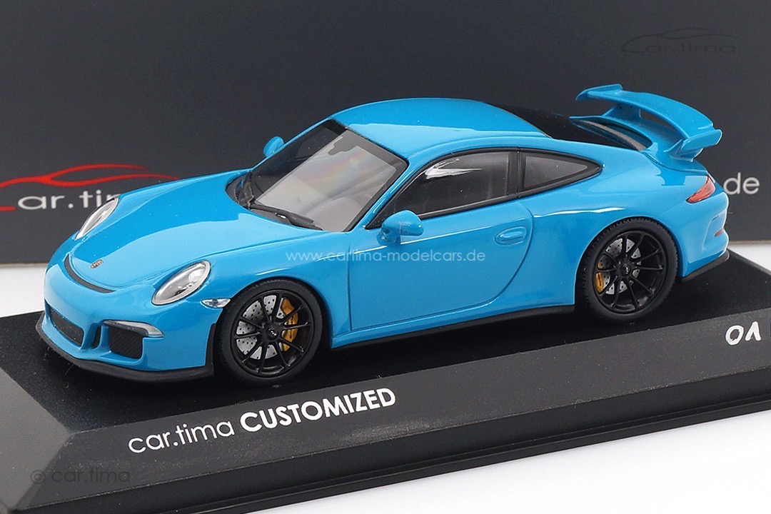 Porsche 911 (991) GT3 Miami blau/Rad schwarz Minichamps car.tima CUSTOMIZED 1:43