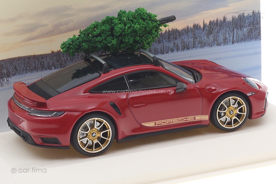 Porsche 911 (992) Turbo S Karminrot X-Mas Edition 2021 Minichamps 1:43 WAP0208100NTBS