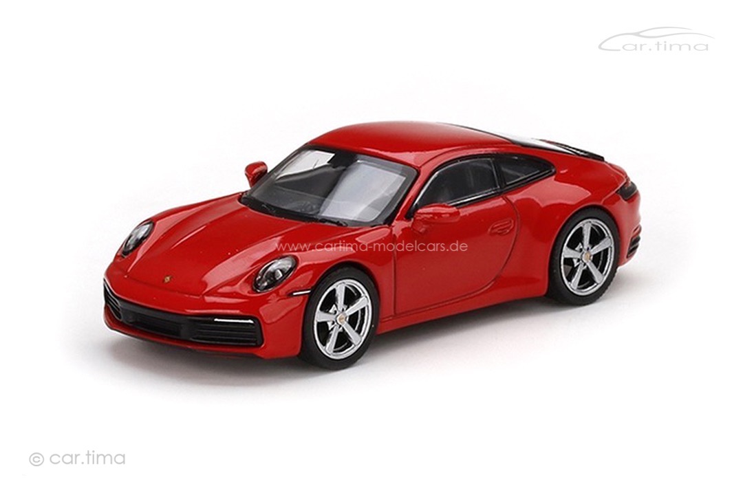Porsche 911 (992) Carrera S Indischrot RHD MINI GT 1:64 MGT00283-R