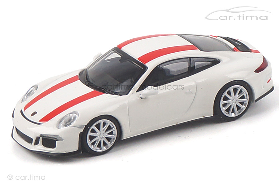 Porsche 911 (991) R weiß/Dekorstreifen rot Minichamps 1:87 870066220 Porsche 911 (991) R weiß/Dekorstreifen rot Minichamps 1:87 870066220